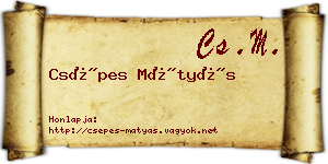 Csépes Mátyás névjegykártya