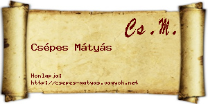 Csépes Mátyás névjegykártya